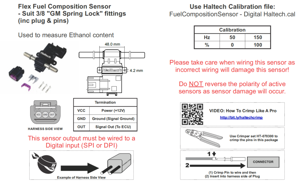 Haltech Flex Fuel Composition Sensor - Full Function Engineering